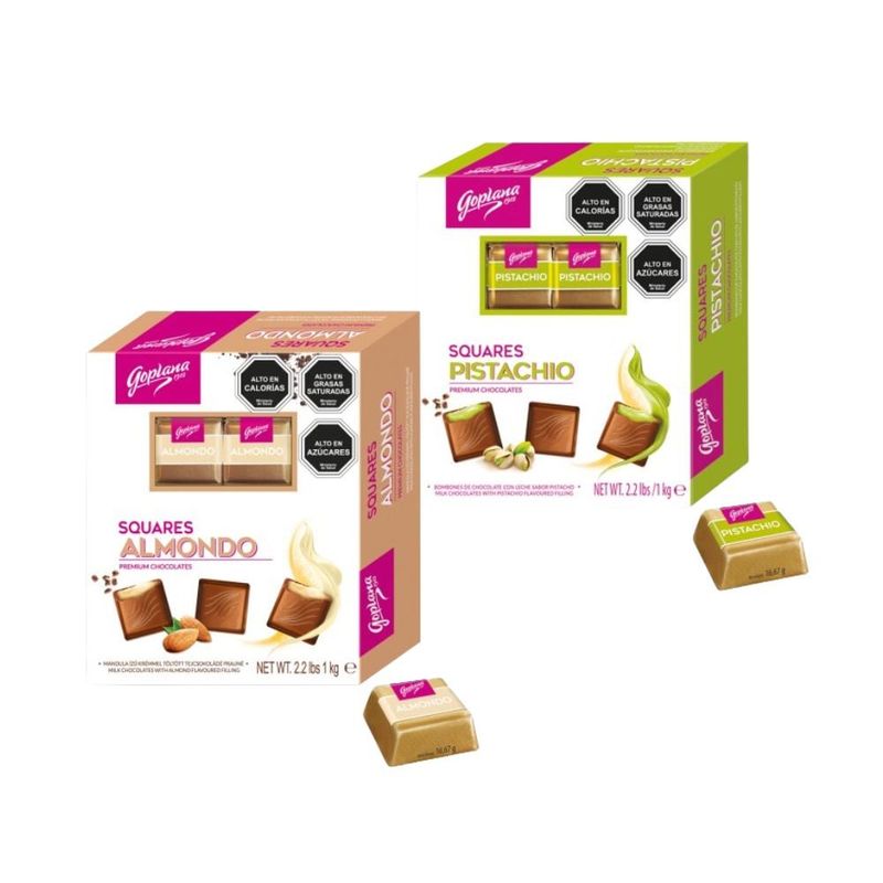 GOPLANA - Pack Chocolate Bombón Goplana Pistacho 1kg + 1 Almendra 1kg