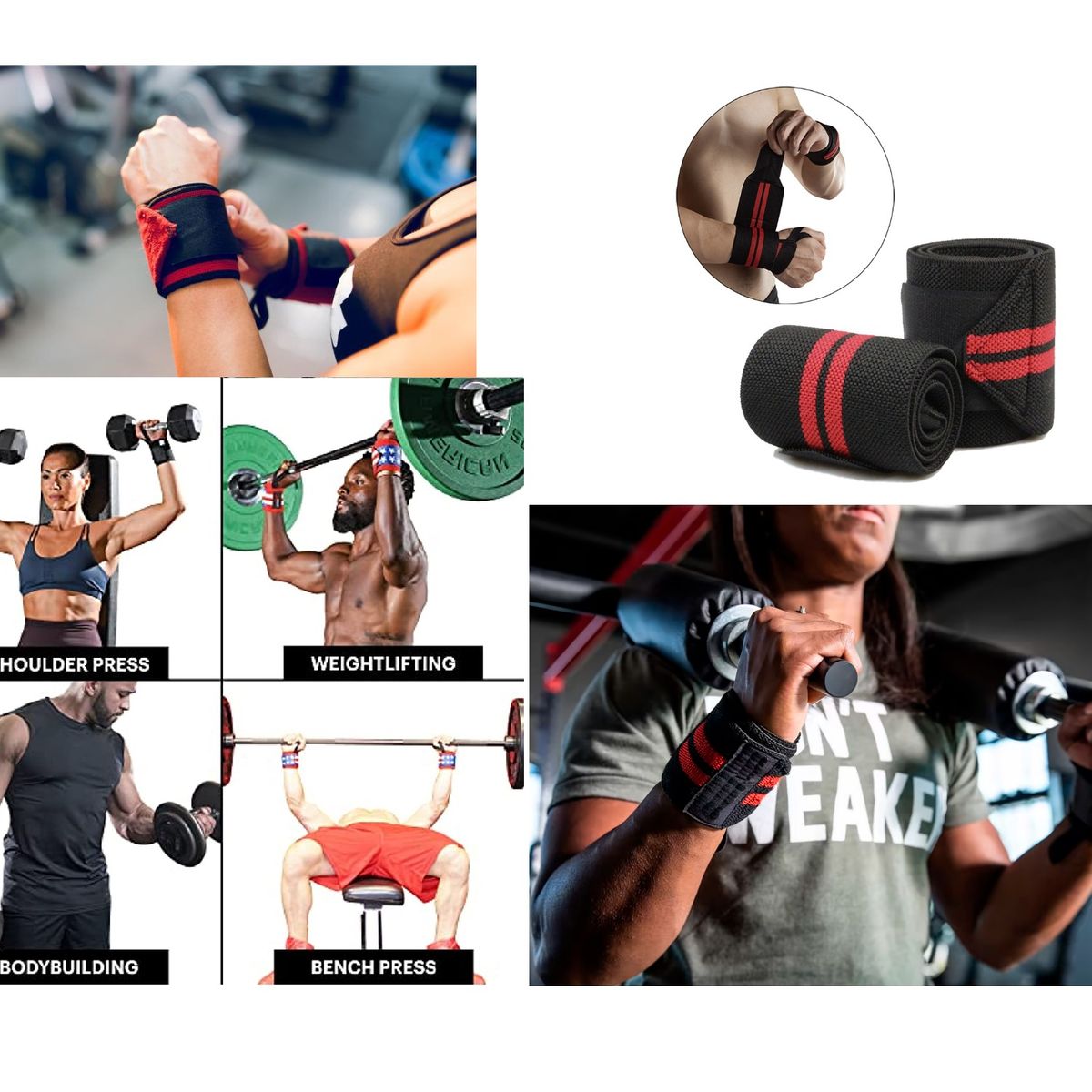 GENERICO - Par Muñequeras Protectoras Pesas Fitness Crossfit Deportivas