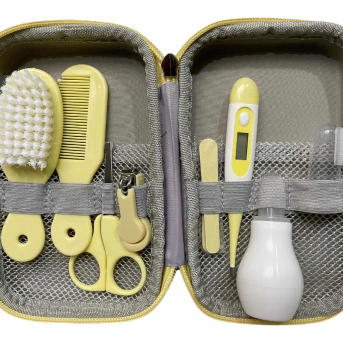 GENERICO - Set De Cuidado Para Bebés 8 Piezas Con Práctico Estuche - Amarillo