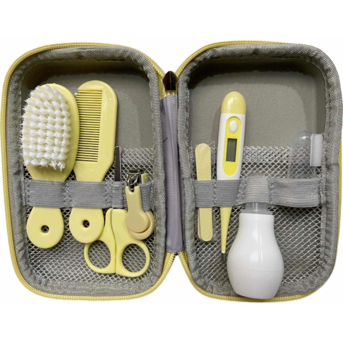 GENERICO - Set De Cuidado Para Bebés 8 Piezas Con Práctico Estuche - Amarillo