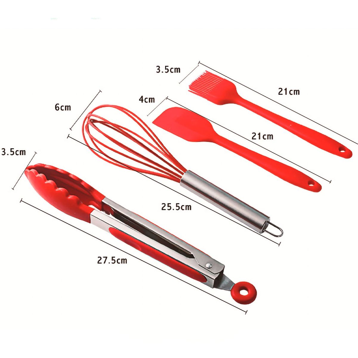 GENERICO - Set 10 Utensilios De Silicona Antiadherentes Cocina Espatula Azul