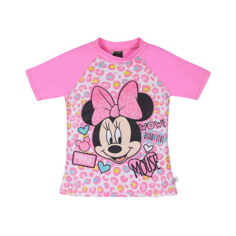 DISNEY - Polera Niña Manga Corta UV 50+ Disney Minnie Fucsia DISNEY
