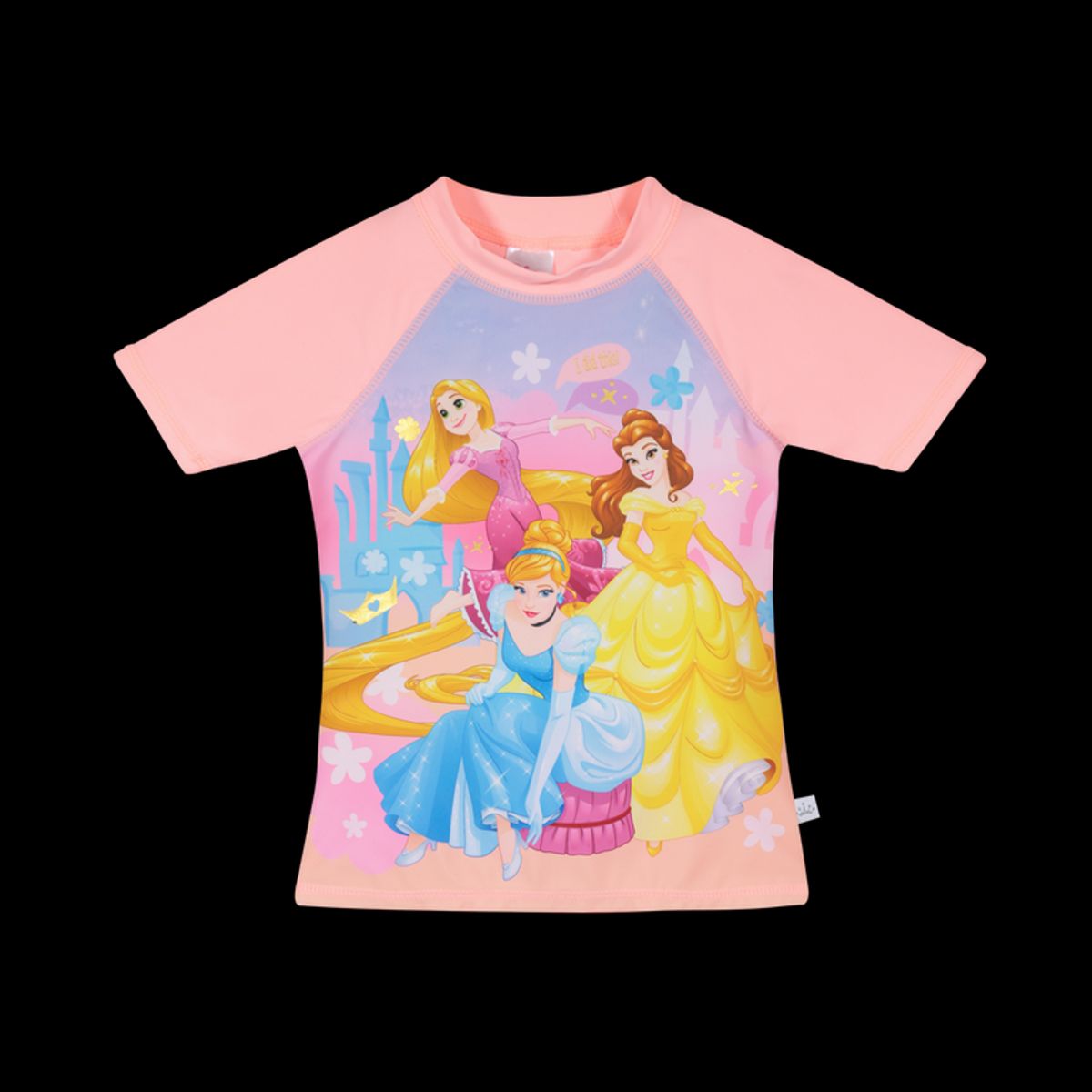 DISNEY - Polera Niña Manga Corta UV 50+ Disney Princesas Coral DISNEY