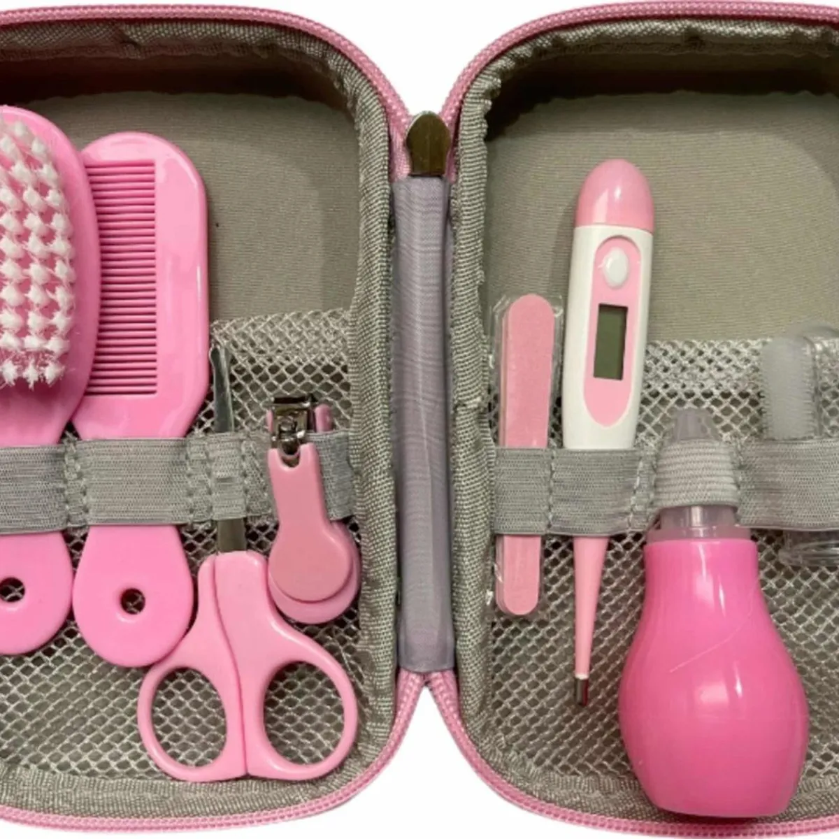 GENERICO - Set De Cuidado Para Bebés 8 Piezas Con Práctico Estuche - Rosa