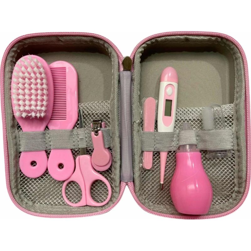 GENERICO - Set De Cuidado Para Bebés 8 Piezas Con Práctico Estuche - Rosa