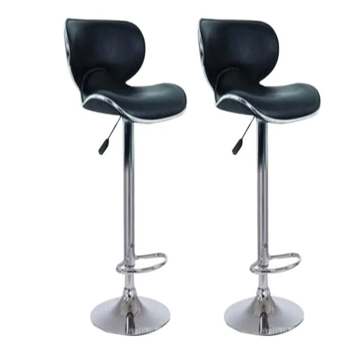 ARTIHOGAR - Pack Sillas Bar  Alex Cromo Taburete Ecocuero Negras