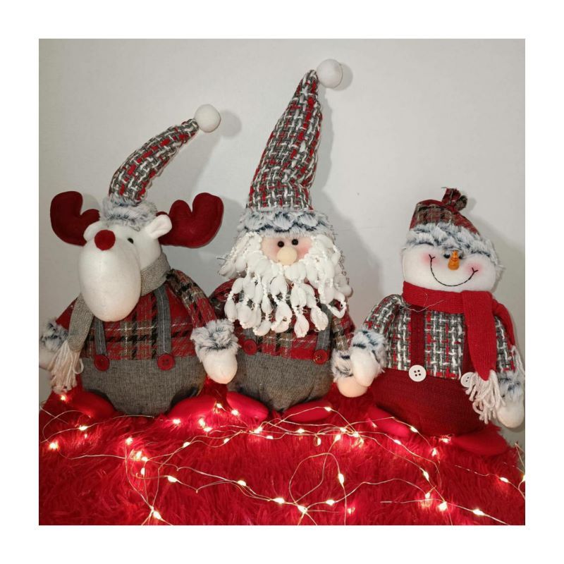GENERICO - Pack 3 Muñecos Sentados para navidad, modelo sentado escoces36cms
