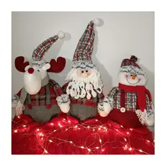 GENERICO - Pack 3 Muñecos Sentados para navidad, modelo sentado escoces36cms