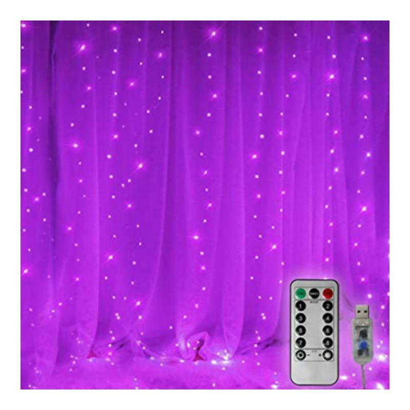 UNIVERSAL - CORTINA  HADA 3X3 ELECTRICA  CONTROL A DISTANCIA, ROSADA
