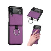 Carcasa para Samsung Z Flip 4 de Cuero con Anillo Premium