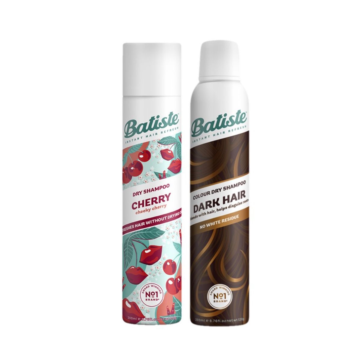 BATISTE - Shampoo Seco Pack 2 Batiste 200ml Divine Dark + Cherry