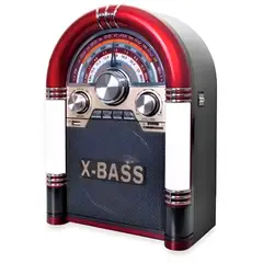 AUDIO PRO - Parlante Retro Rockola XL Bluetooth Recargable Iluminada AP2053 - Rojo