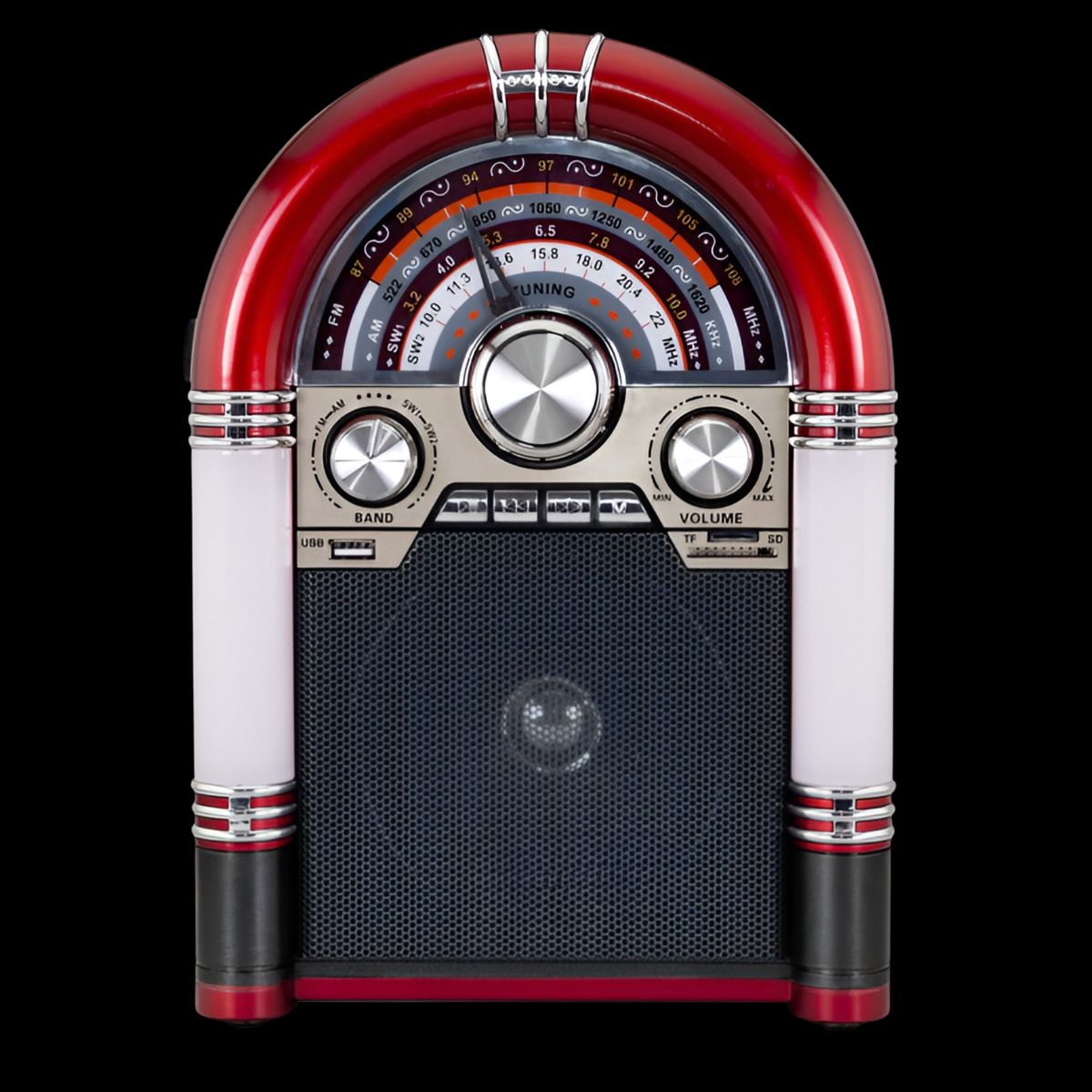 AUDIO PRO - Parlante Retro Rockola XL Bluetooth Recargable Iluminada AP2053