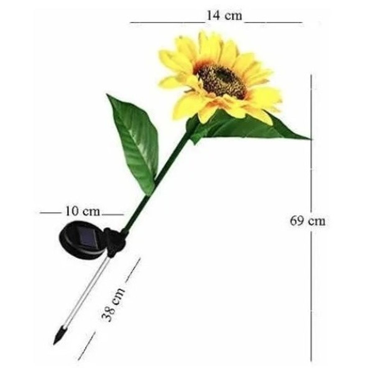 GENERICO - Estaca Solar De Girasol Luz Led Cálida 1 Unidad
