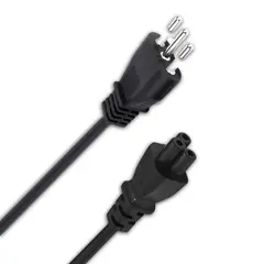 OEM - Cable de Poder Tipo Trébol 1.8 MT Reforzado 220V / 3 PIN - Negro