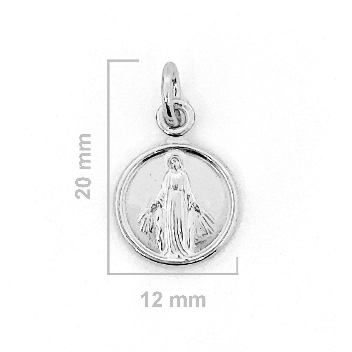 COGGIOLA - Colgante Medalla Virgen de los Rayos 12mm Plata Fina 925