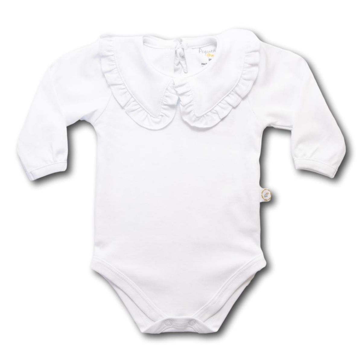 PEQUEÑA GRACIA - Bodys Paz Blanco Liso 100 Algodón Pima