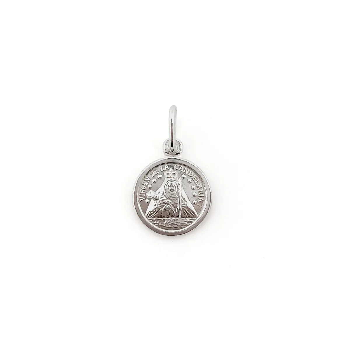 COGGIOLA - Colgante Medalla Virgen de la Candelaria 10mm Plata Fina 925