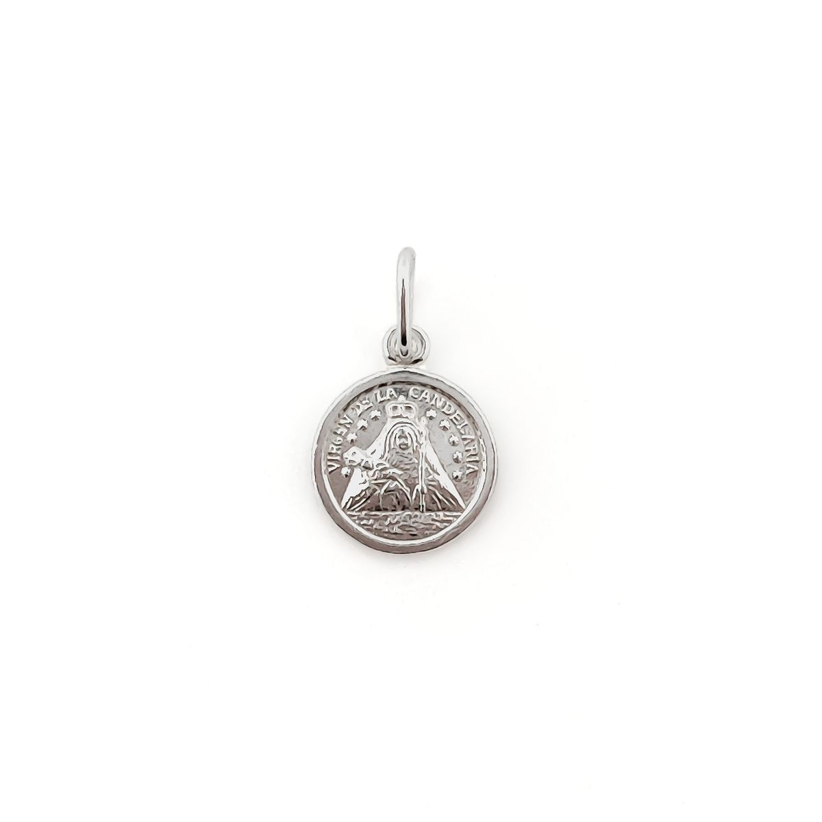 COGGIOLA - Colgante Medalla Virgen de la Candelaria 10mm Plata Fina 925