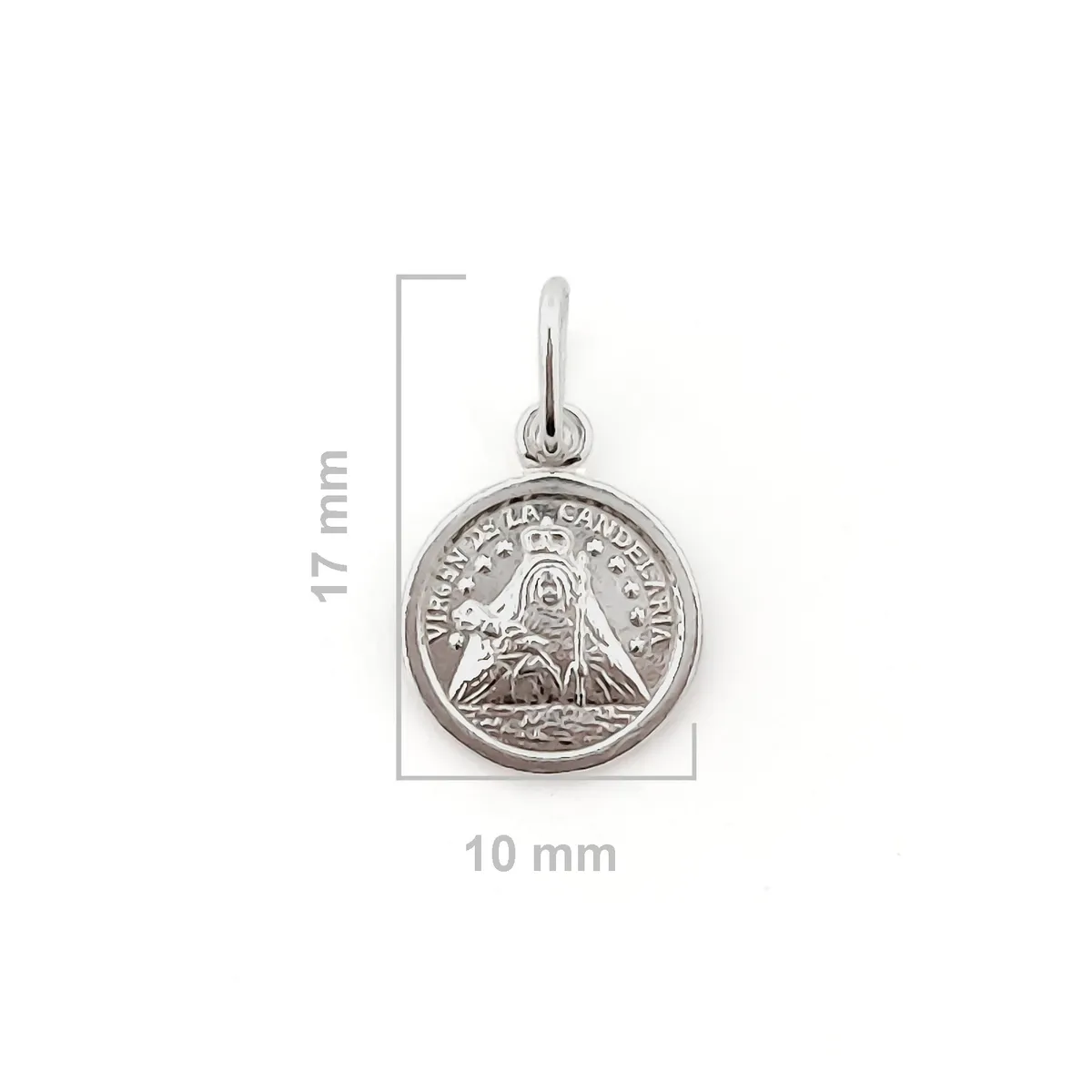 COGGIOLA - Colgante Medalla Virgen de la Candelaria 10mm Plata Fina 925