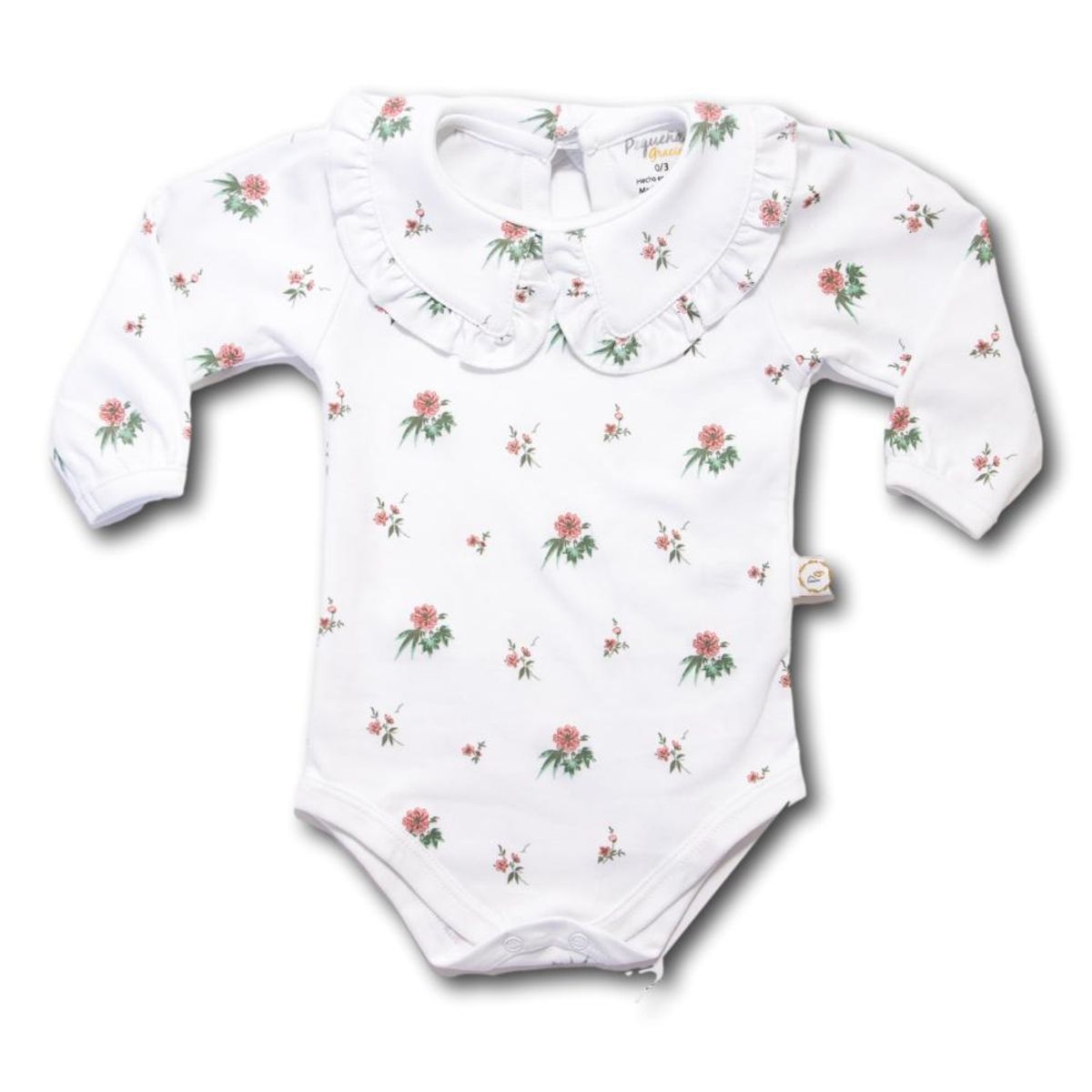 PEQUEÑA GRACIA - Bodys Paz Blanco Flor 100 Algodón Pima