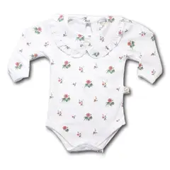 PEQUEÑA GRACIA - Bodys Paz Blanco Flor 100 Algodón Pima
