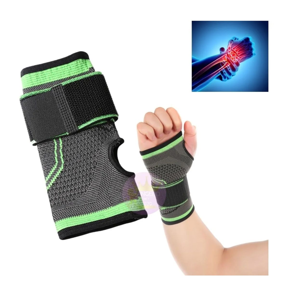 GENERICO - Venda Muñequera Elastica Ortopédica Compresión Muñeca Mano