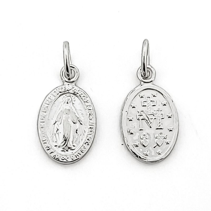 ANDREA COGGIOLA JOYAS - Colgante Medalla Virgen de los Rayos 9mm Plata Fina 925