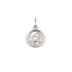 ANDREA COGGIOLA JOYAS - Colgante Medalla Virgen Dolorosa 10mm Plata Fina 925.