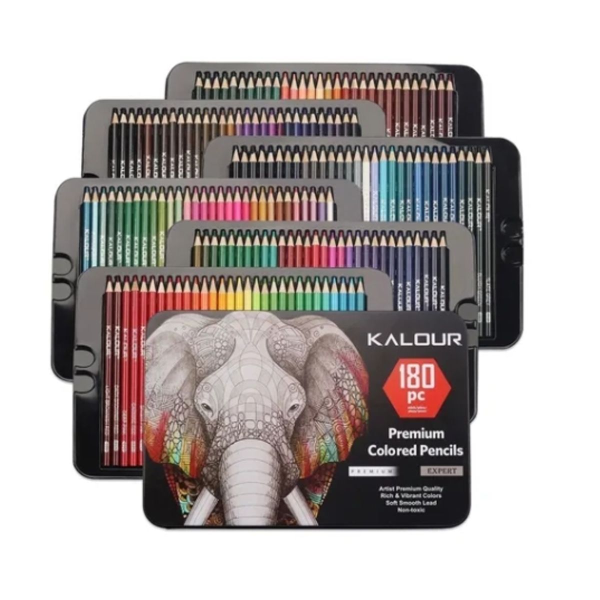 ESHOPANGIE - Set 180 Lapices  Arte Profesional Dibujo Caja Metálica