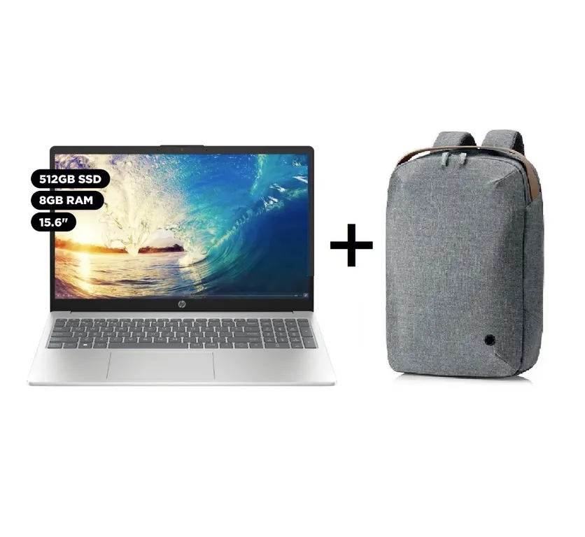 Notebook Ryzen 5, 8GB, 512GB, 15,6" Win 11, 2025 + Mochila