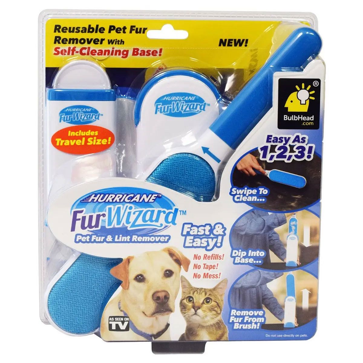 MARBEN PETS - Cepillo Quita Pelos y Pelusas Fur Wizard Para Ropa Muebles