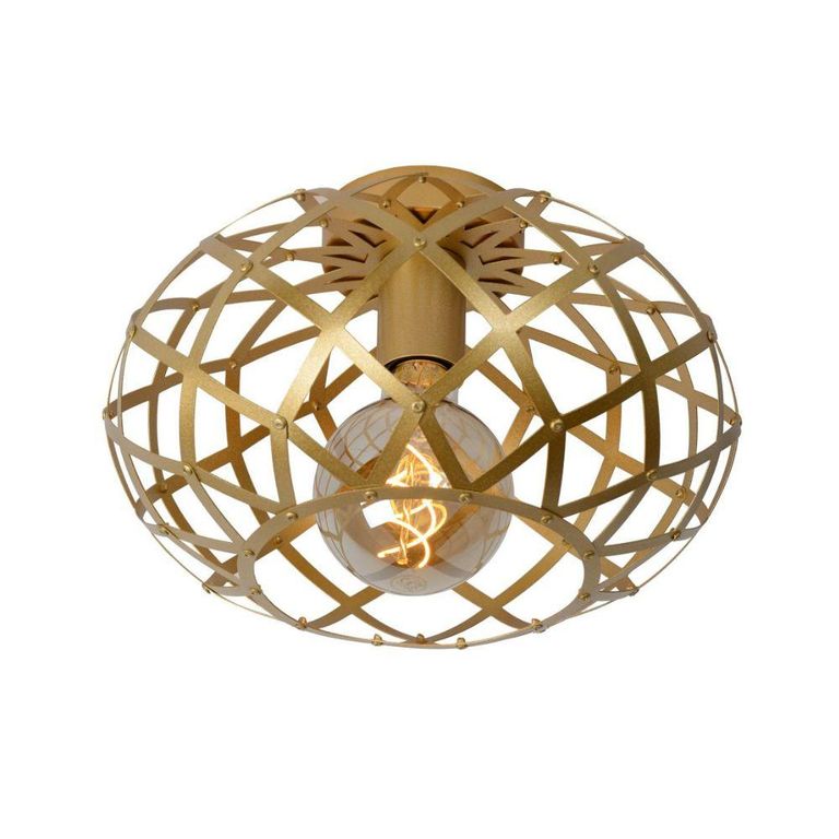LAMPARA DE TECHO WOLFRAM DORADO 1xE27