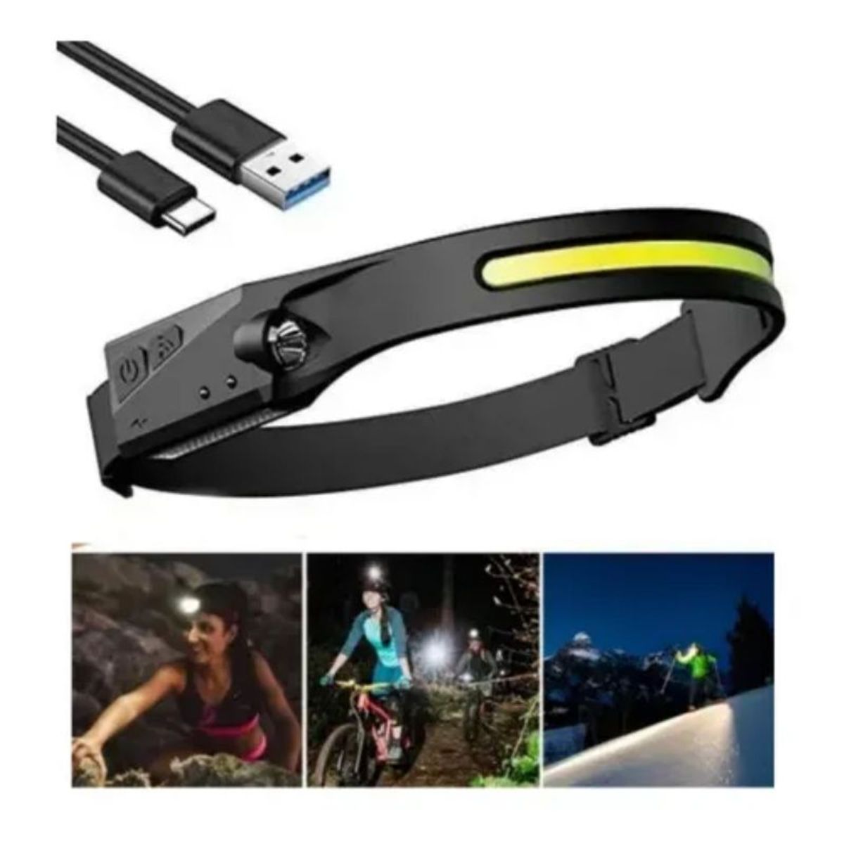 GENERICO - Linterna Led Cintillo Con Sensor Montado En La Cabeza