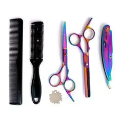 GENERICO - Set Tijera Profesional Peluquería Tornasol De 6 Pulgadas