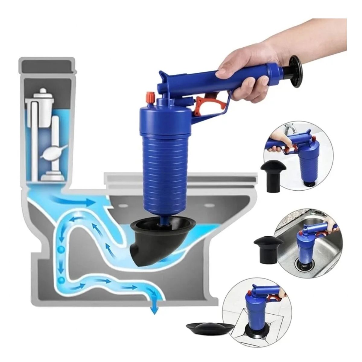 GENERICO - Destapador De Cañerías Baños Wc Tinas Fregadero