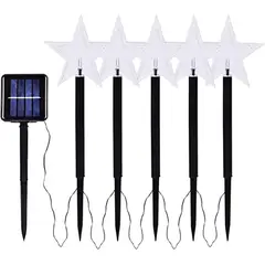 GENERICO - 5 Guirnalda Solar Guirnaldas Solares Lampara Jardin Estrella
