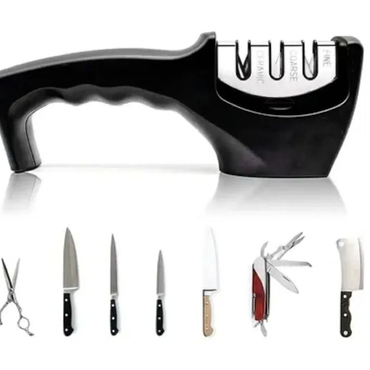 GENERICO - Afilador De Cuchillos Manual De 3 Etapas Piedra Para Afilar