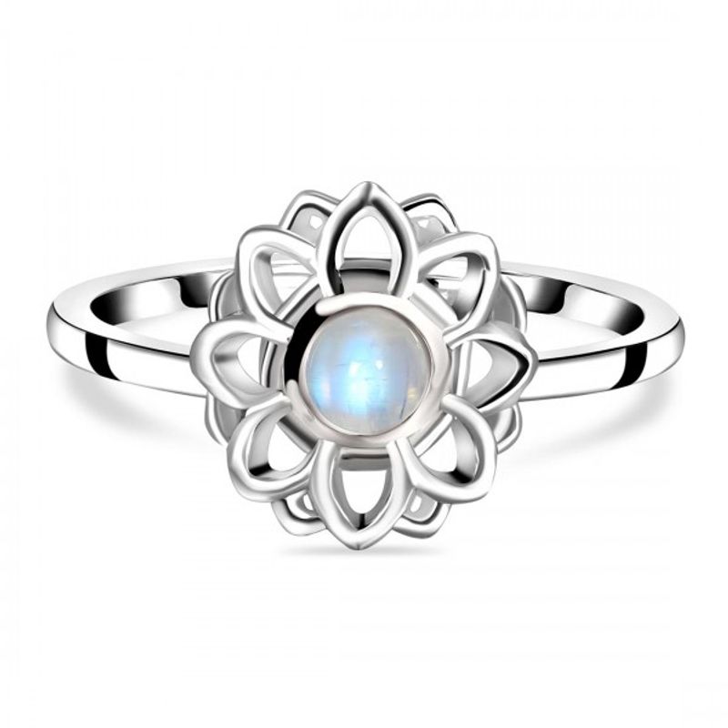 ROKASS JOYAS - ANILLO FLOR DE LOTO PIEDRA LUNA