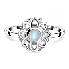 ROKASS JOYAS - ANILLO FLOR DE LOTO PIEDRA LUNA
