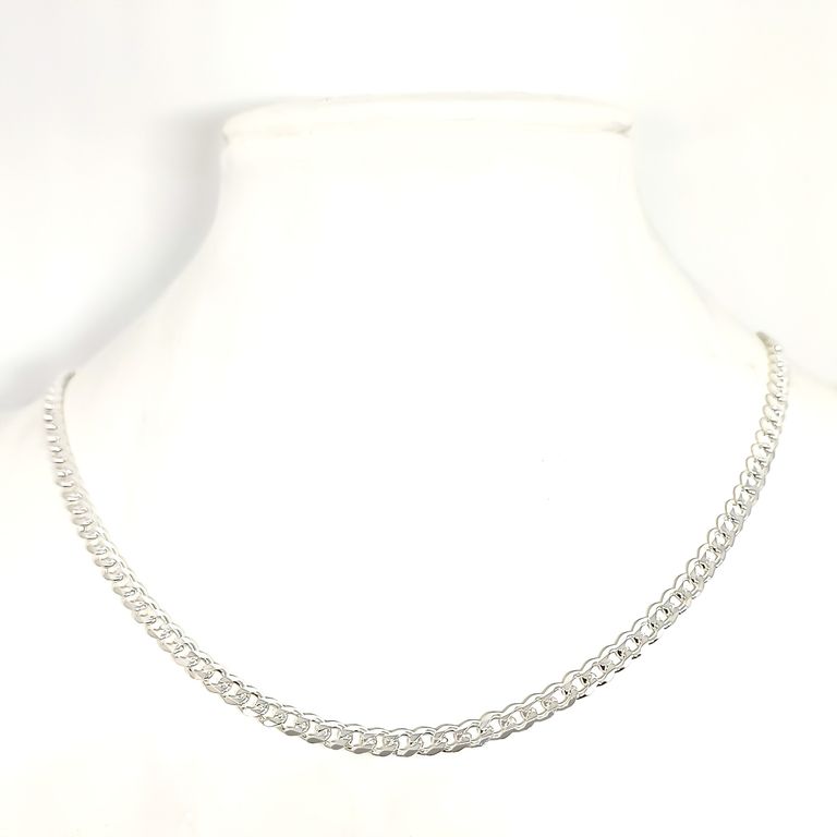 Cadena Grumet Mediana 60cm Plata Fina 925. Plateado TALLA UNICA