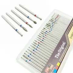 BLUUM - Set 30 Fresas Metalicas Diamantadas Torno, Uñas Manicure