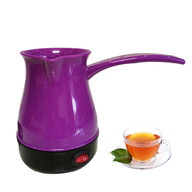 UNIVERSAL - Cafetera turca eléctrica de acero inoxidable portatil MORADA