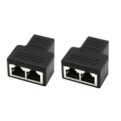 GENERICO - Aaptador RJ45 1 A 2 Para Dos PC Metal