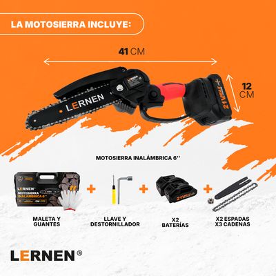Imagen 2 del producto Motosierra Podadora Eléctrica 6 Pulgadas + 2 Baterías