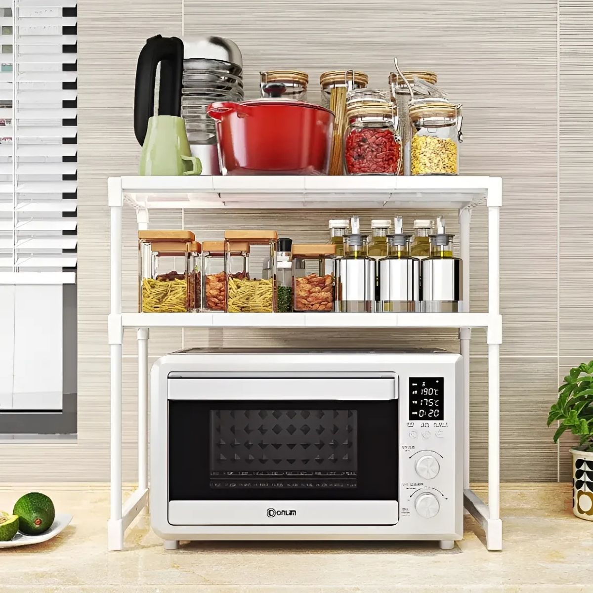 GENERICO - Estante De Cocina Para Horno Microondas Organizador Multiuso De Metal Resistente FIGOIMPORT