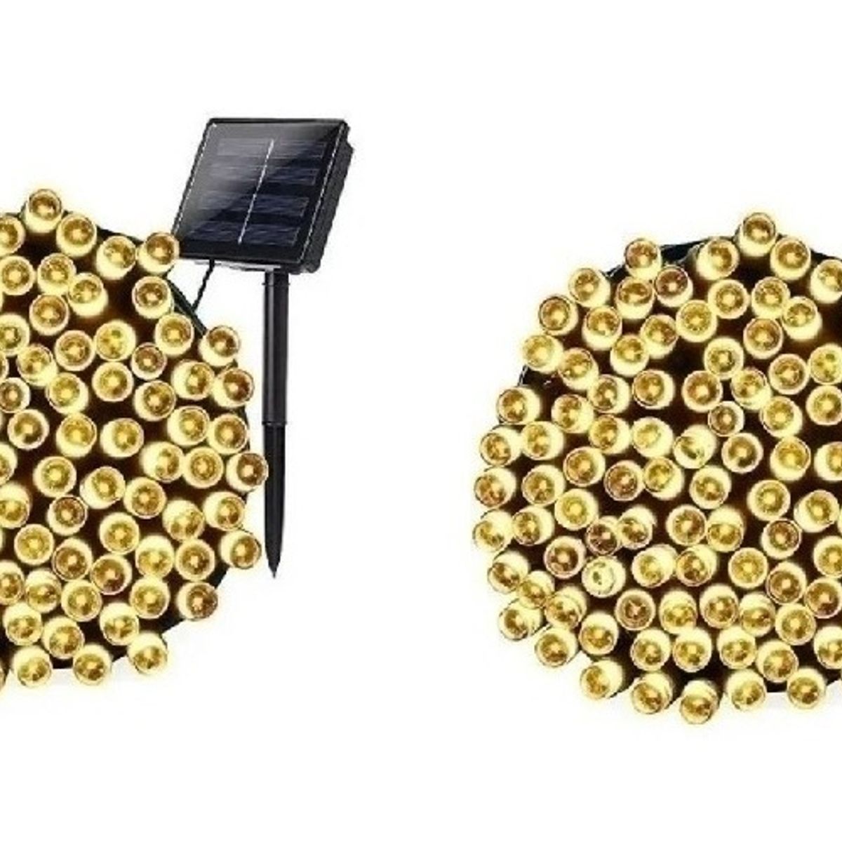 GENERICO - Pack X2 Luces Solares Navidad Guirnalda 10 Metros 100 Led Cálidas