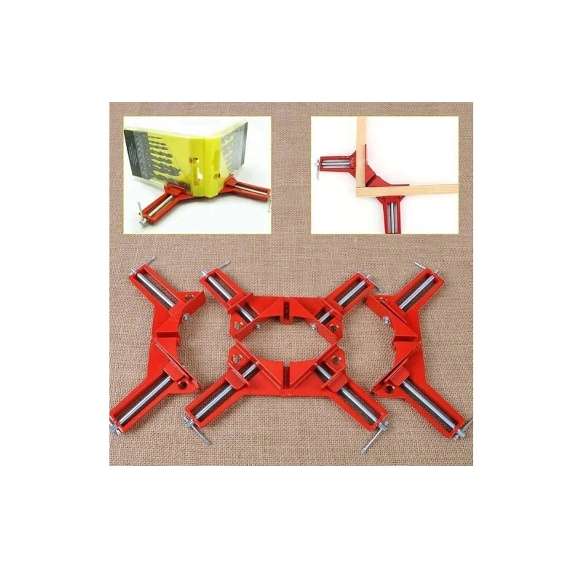 GENERICO - Pack X4 Prensa Escuadra Esquinera Para Madera Prensa Carpintero.