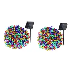 GENERICO - Pack X2 Luces Solares Navidad Guirnalda 10 Metros 100 Led Multicolor