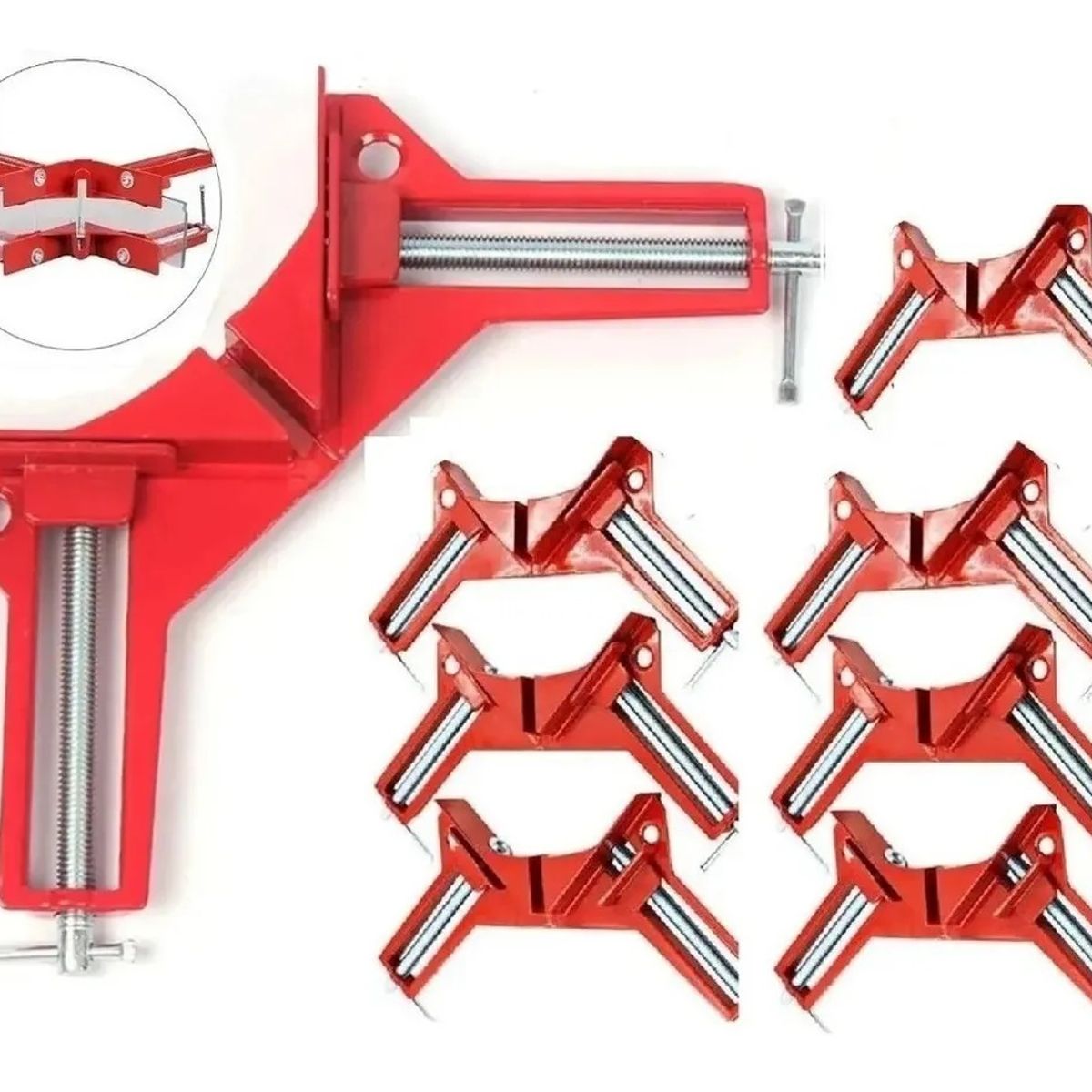 GENERICO - Pack 8 Prensa Escuadra Esquinera Para Madera Prensa Carpintero.